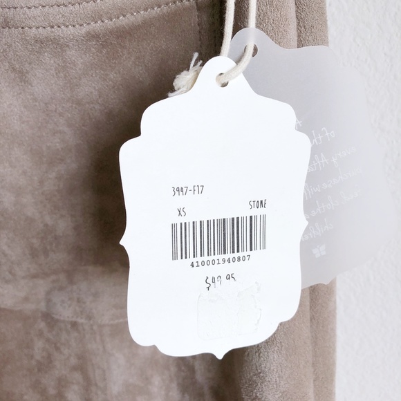 NWT Altar'd State Suede Neutral Button-Down Skirt - Picture 4 of 4